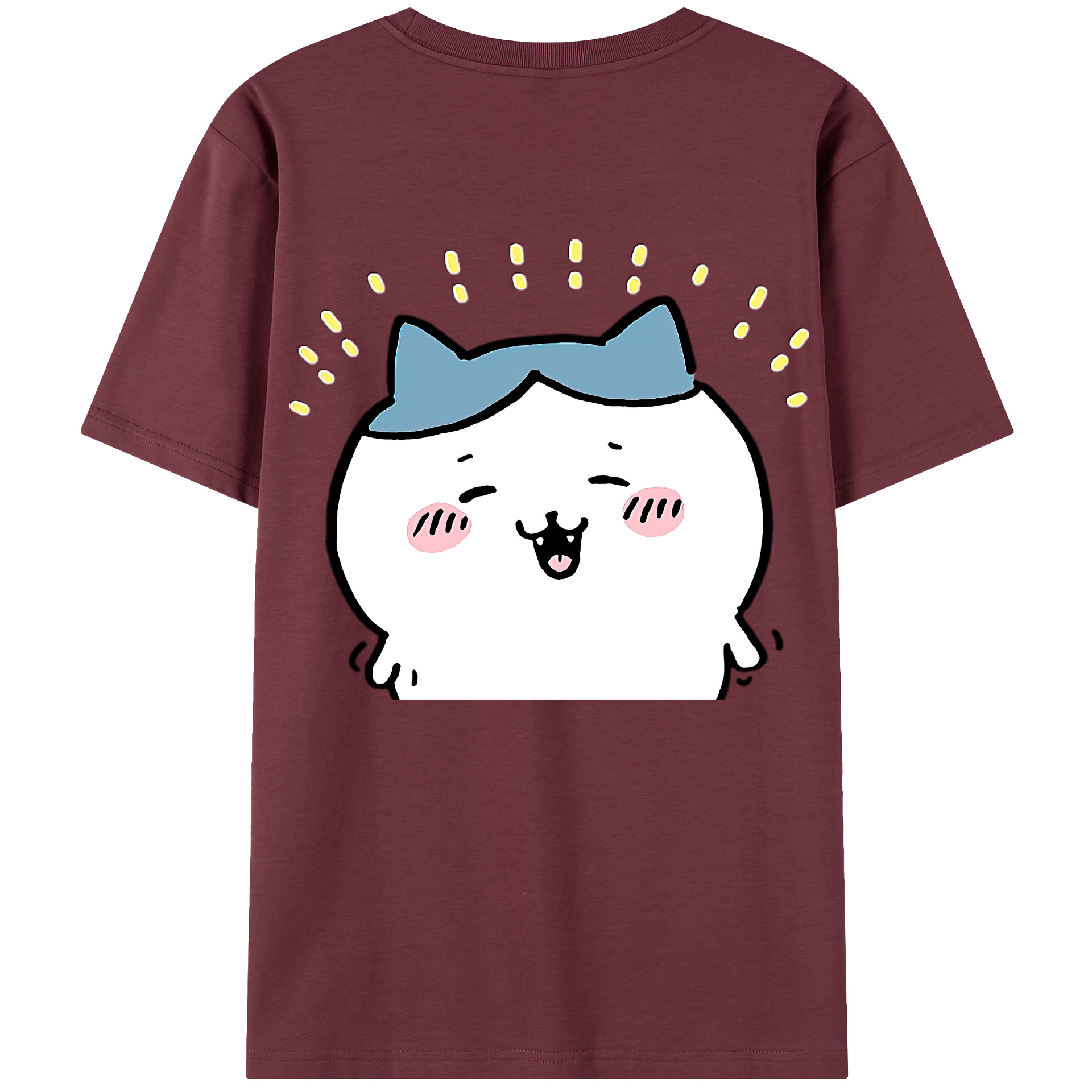 （画像用） ちいかわ ハチワレ Chii-kawa hachiware 綿100％半袖Tシャツ（背面プリント）